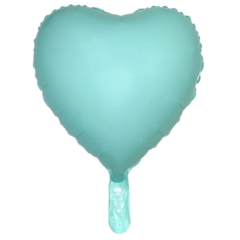 18 İNC KALP MAKARON TURKUAZ FOLYO BALON